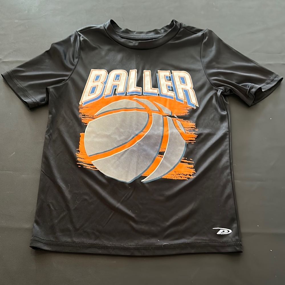 Pro Player Black and Orange Baller Basketball Tee